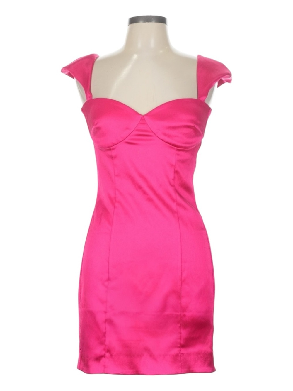 Torn by Ronny Kobo Hot Lips Satin Bodycon Mini Dress Pink L NWT